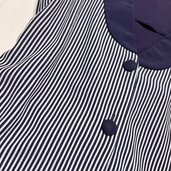 Nu Venture Vintage Layered Striped Shirt Vest Navy Formal Nautical 90s - Picture 4 of 11